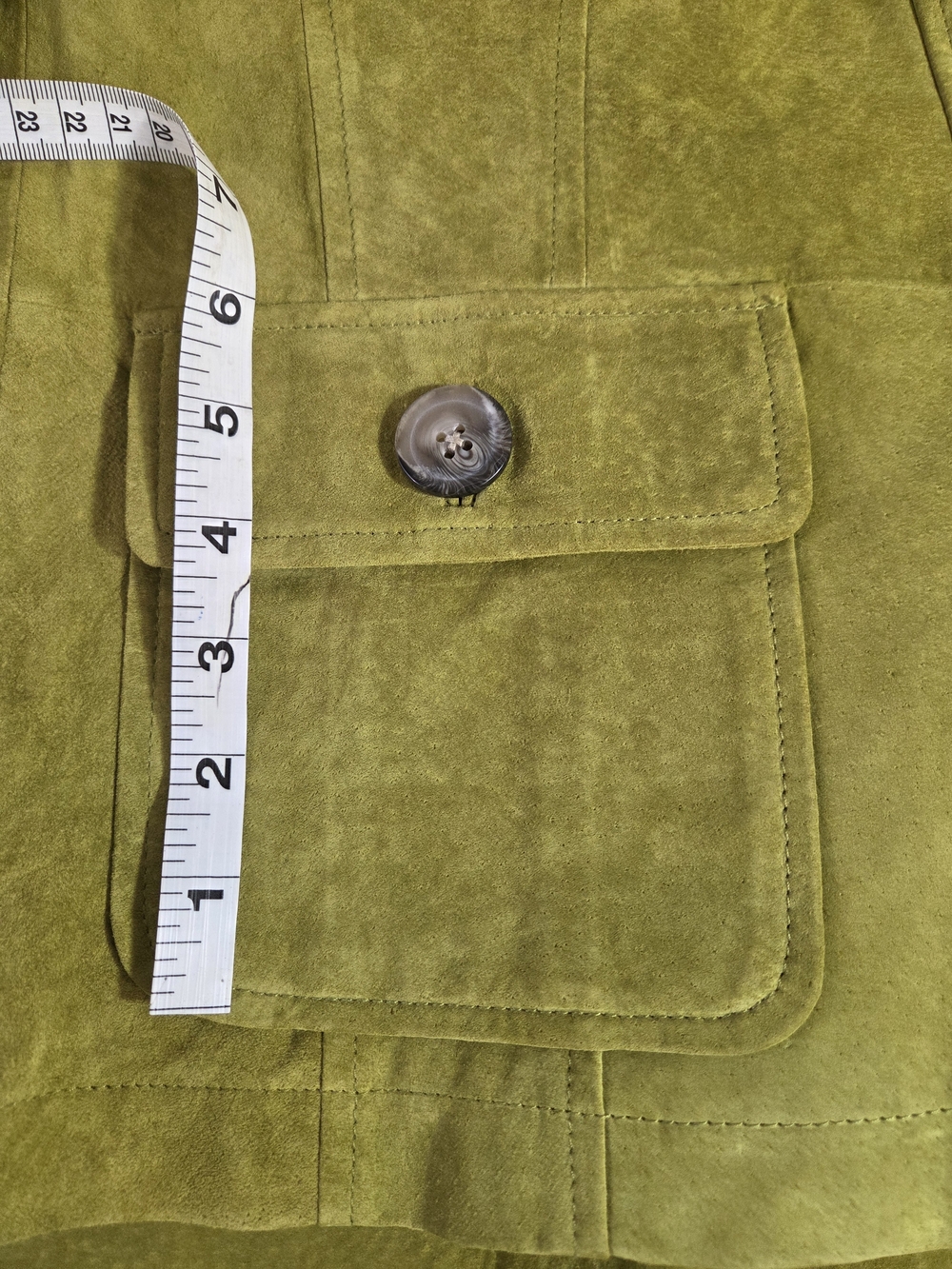 Women's Suede Button-Front Jacket in Oak Moss Green - Picture 8 of 8